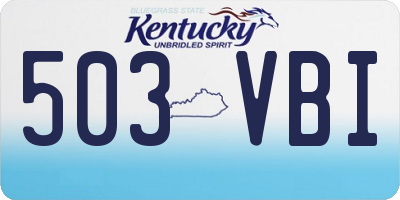 KY license plate 503VBI