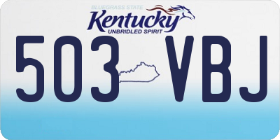 KY license plate 503VBJ