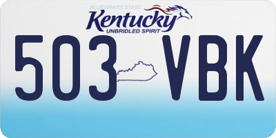 KY license plate 503VBK