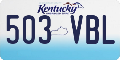 KY license plate 503VBL