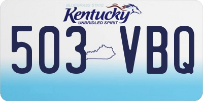 KY license plate 503VBQ