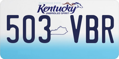 KY license plate 503VBR