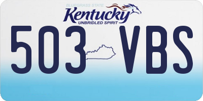 KY license plate 503VBS