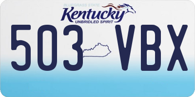KY license plate 503VBX