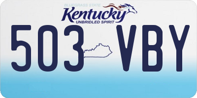 KY license plate 503VBY