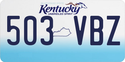 KY license plate 503VBZ