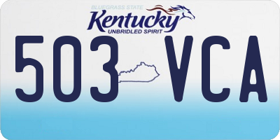 KY license plate 503VCA