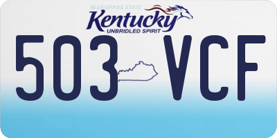 KY license plate 503VCF