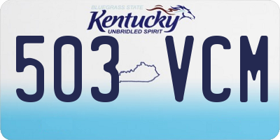 KY license plate 503VCM