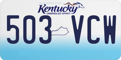 KY license plate 503VCW