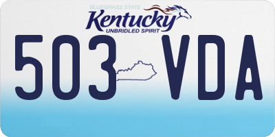 KY license plate 503VDA