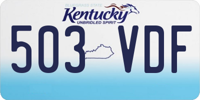 KY license plate 503VDF
