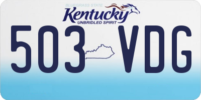 KY license plate 503VDG
