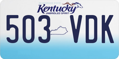 KY license plate 503VDK