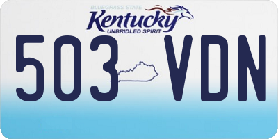 KY license plate 503VDN