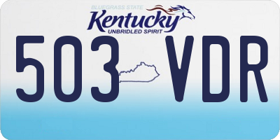KY license plate 503VDR