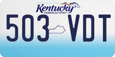 KY license plate 503VDT