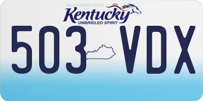 KY license plate 503VDX