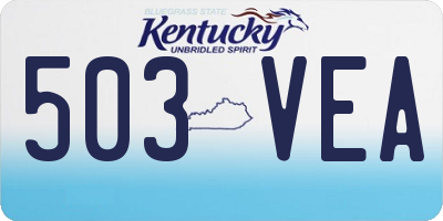 KY license plate 503VEA