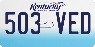 KY license plate 503VED