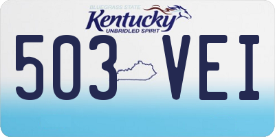 KY license plate 503VEI