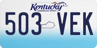 KY license plate 503VEK