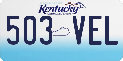 KY license plate 503VEL