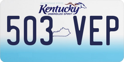 KY license plate 503VEP