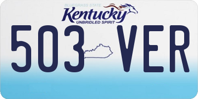 KY license plate 503VER