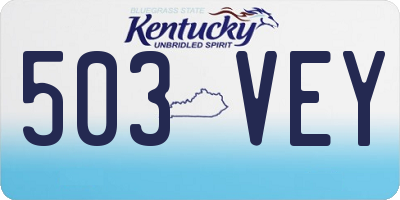 KY license plate 503VEY