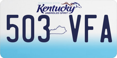 KY license plate 503VFA