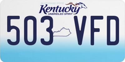 KY license plate 503VFD