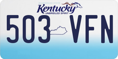 KY license plate 503VFN