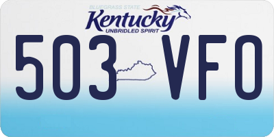 KY license plate 503VFO