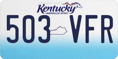 KY license plate 503VFR