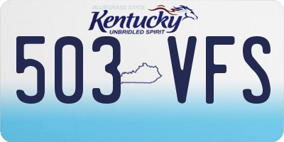 KY license plate 503VFS