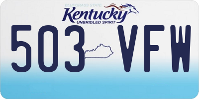KY license plate 503VFW