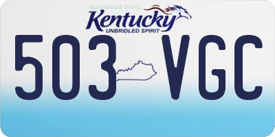 KY license plate 503VGC