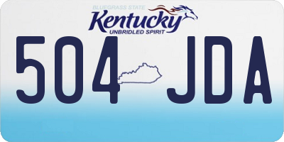 KY license plate 504JDA