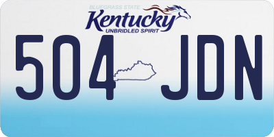 KY license plate 504JDN