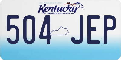 KY license plate 504JEP