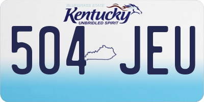 KY license plate 504JEU