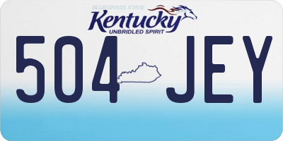 KY license plate 504JEY