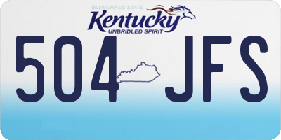 KY license plate 504JFS
