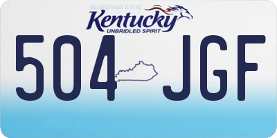 KY license plate 504JGF