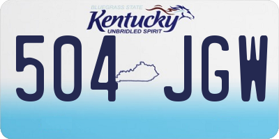 KY license plate 504JGW