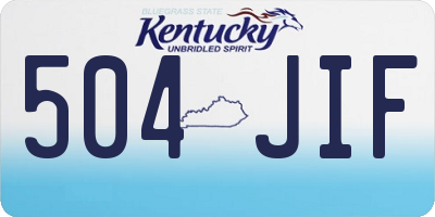 KY license plate 504JIF