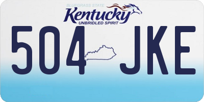 KY license plate 504JKE
