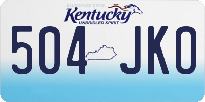 KY license plate 504JKO