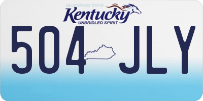 KY license plate 504JLY